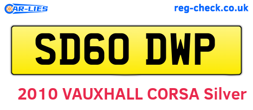 SD60DWP are the vehicle registration plates.