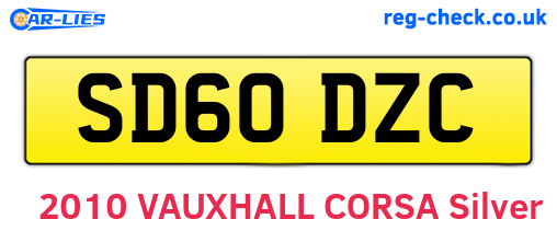SD60DZC are the vehicle registration plates.