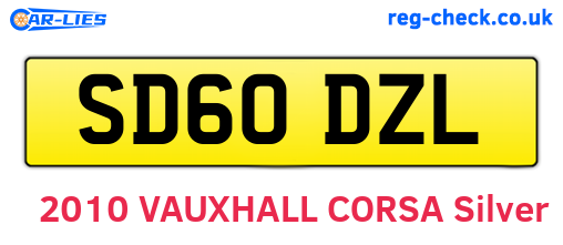 SD60DZL are the vehicle registration plates.