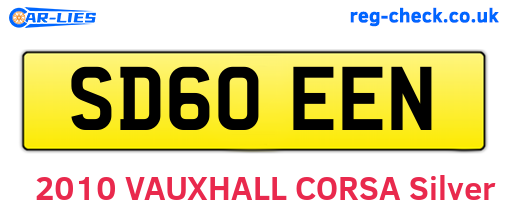 SD60EEN are the vehicle registration plates.