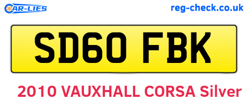 SD60FBK are the vehicle registration plates.