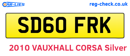 SD60FRK are the vehicle registration plates.