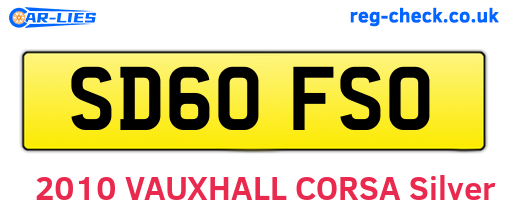 SD60FSO are the vehicle registration plates.