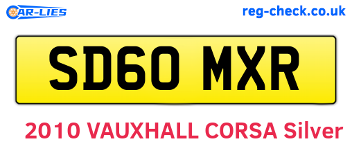 SD60MXR are the vehicle registration plates.