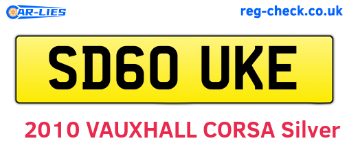 SD60UKE are the vehicle registration plates.