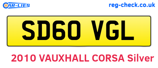 SD60VGL are the vehicle registration plates.