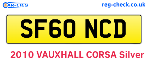 SF60NCD are the vehicle registration plates.