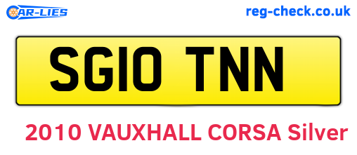 SG10TNN are the vehicle registration plates.
