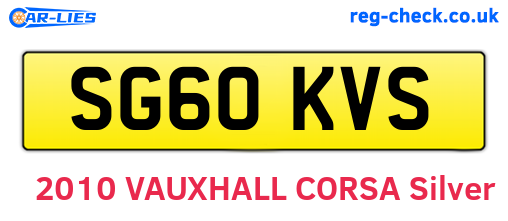 SG60KVS are the vehicle registration plates.