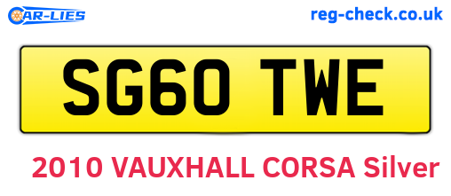 SG60TWE are the vehicle registration plates.