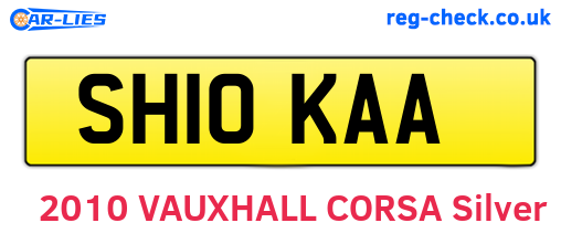 SH10KAA are the vehicle registration plates.