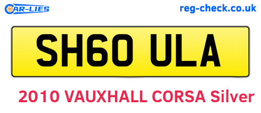 SH60ULA are the vehicle registration plates.
