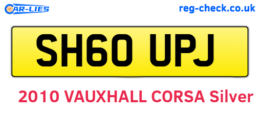 SH60UPJ are the vehicle registration plates.