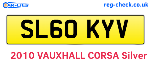 SL60KYV are the vehicle registration plates.