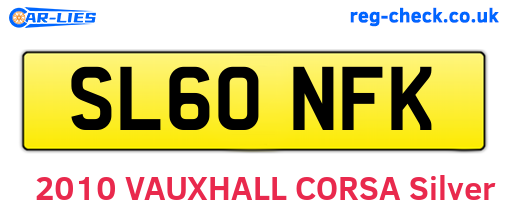 SL60NFK are the vehicle registration plates.