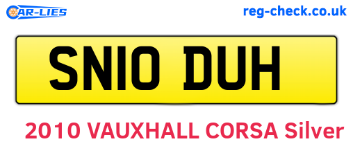 SN10DUH are the vehicle registration plates.
