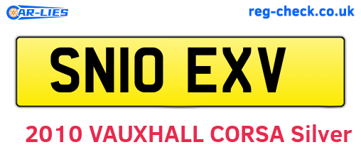 SN10EXV are the vehicle registration plates.