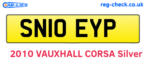 SN10EYP are the vehicle registration plates.