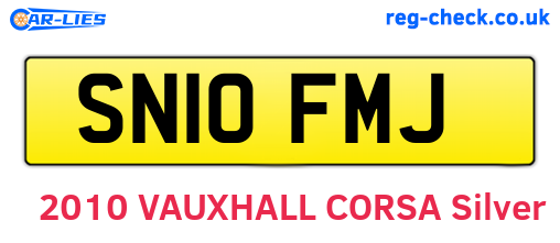 SN10FMJ are the vehicle registration plates.