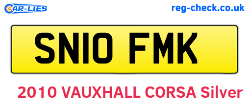 SN10FMK are the vehicle registration plates.