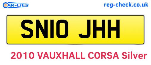 SN10JHH are the vehicle registration plates.