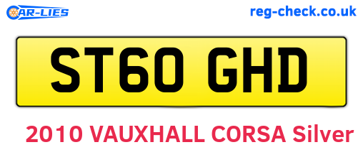 ST60GHD are the vehicle registration plates.