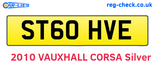 ST60HVE are the vehicle registration plates.