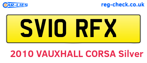 SV10RFX are the vehicle registration plates.