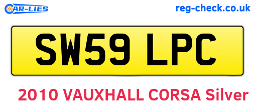 SW59LPC are the vehicle registration plates.