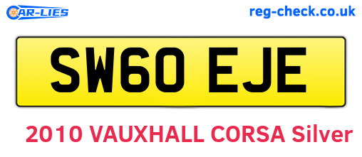 SW60EJE are the vehicle registration plates.