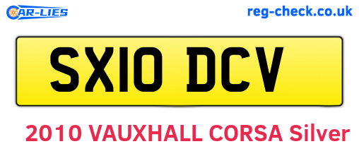 SX10DCV are the vehicle registration plates.