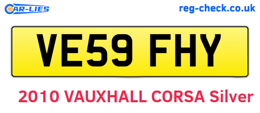 VE59FHY are the vehicle registration plates.