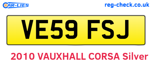 VE59FSJ are the vehicle registration plates.