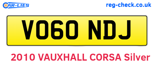 VO60NDJ are the vehicle registration plates.