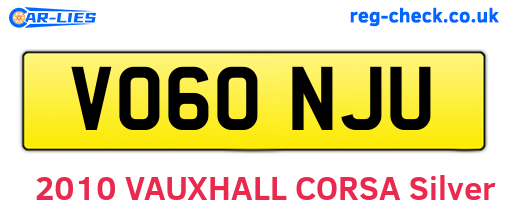 VO60NJU are the vehicle registration plates.
