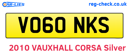 VO60NKS are the vehicle registration plates.