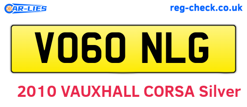 VO60NLG are the vehicle registration plates.