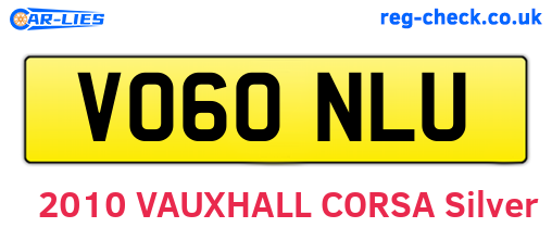 VO60NLU are the vehicle registration plates.