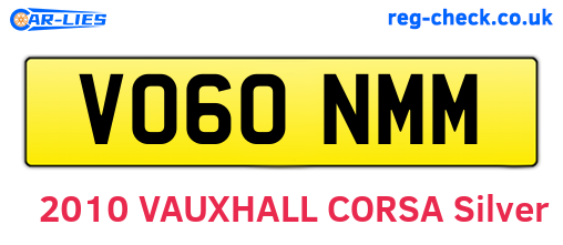 VO60NMM are the vehicle registration plates.