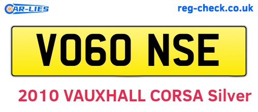 VO60NSE are the vehicle registration plates.