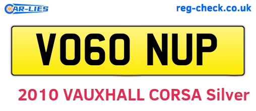 VO60NUP are the vehicle registration plates.