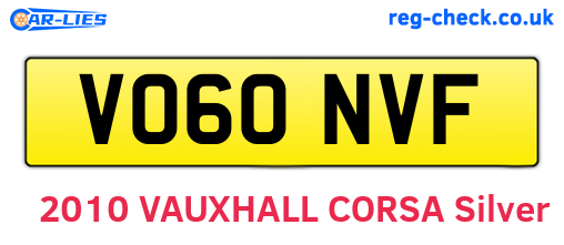 VO60NVF are the vehicle registration plates.