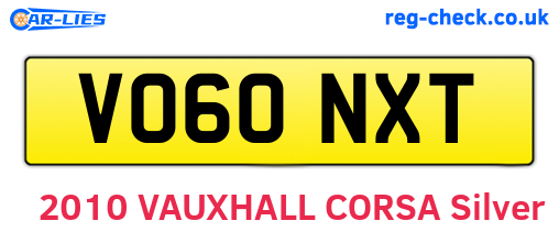 VO60NXT are the vehicle registration plates.