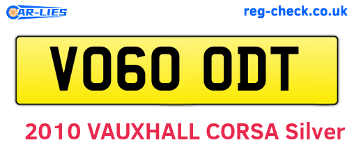 VO60ODT are the vehicle registration plates.