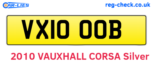 VX10OOB are the vehicle registration plates.