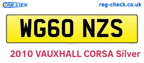 WG60NZS are the vehicle registration plates.