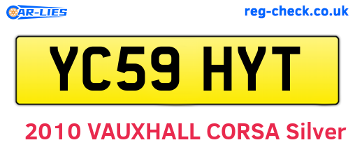 YC59HYT are the vehicle registration plates.