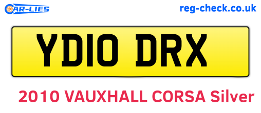 YD10DRX are the vehicle registration plates.