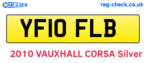 YF10FLB are the vehicle registration plates.