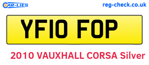 YF10FOP are the vehicle registration plates.